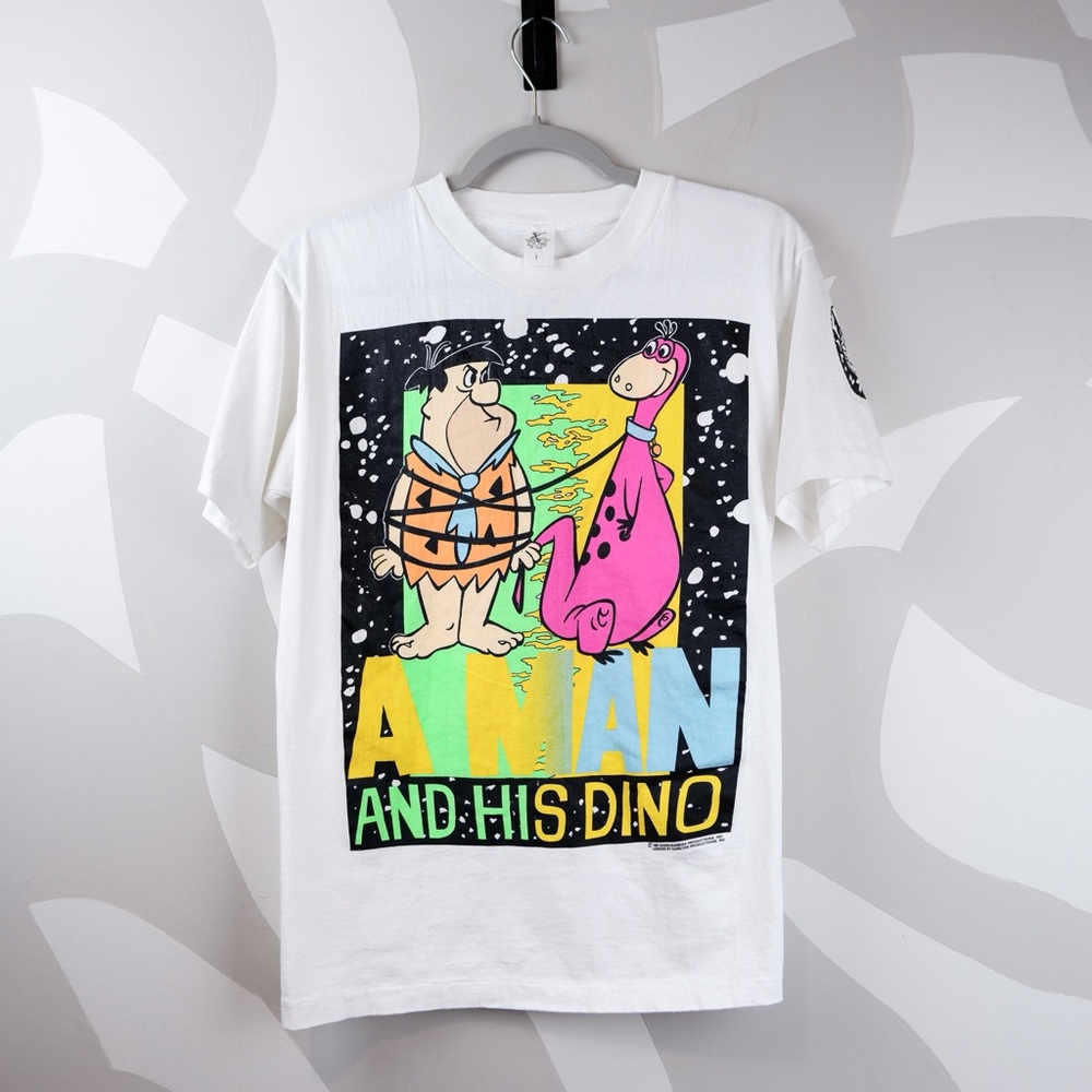 Vintage 1990 Flintstones A Man and his Dino T-shirt | M
